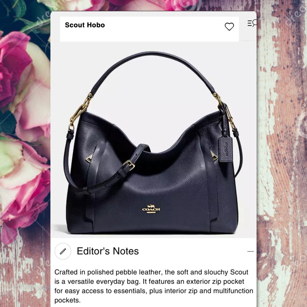 Coach Black Pebbled Leather Hobo Bag - Picture 15 of 15